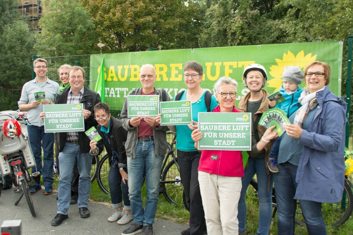  Die Grünen fordern: "saubere Luft für unsere Stadt." 