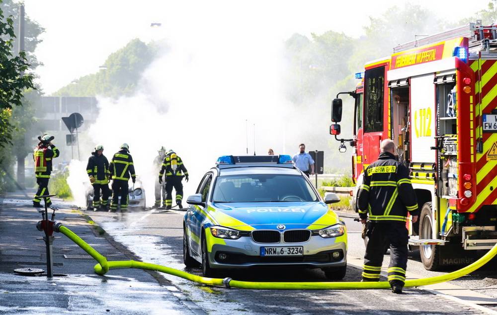 Wagen komplett ausgebrannt