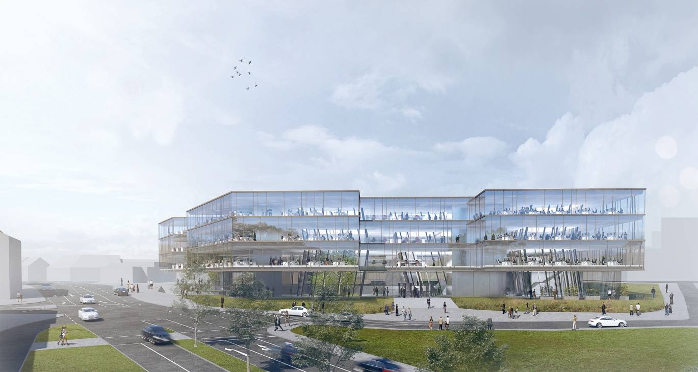  Der Entwurf des Grazer Architekturbüros Arge Love/Lorenz für die neue WSW-Zentrale an der Bromberger Straße. 