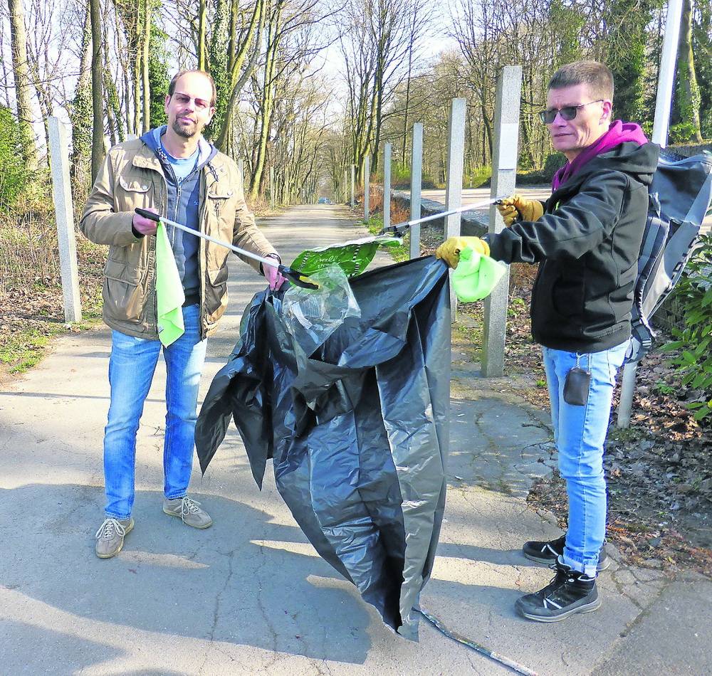 Die Bergbahntrasse geputzt