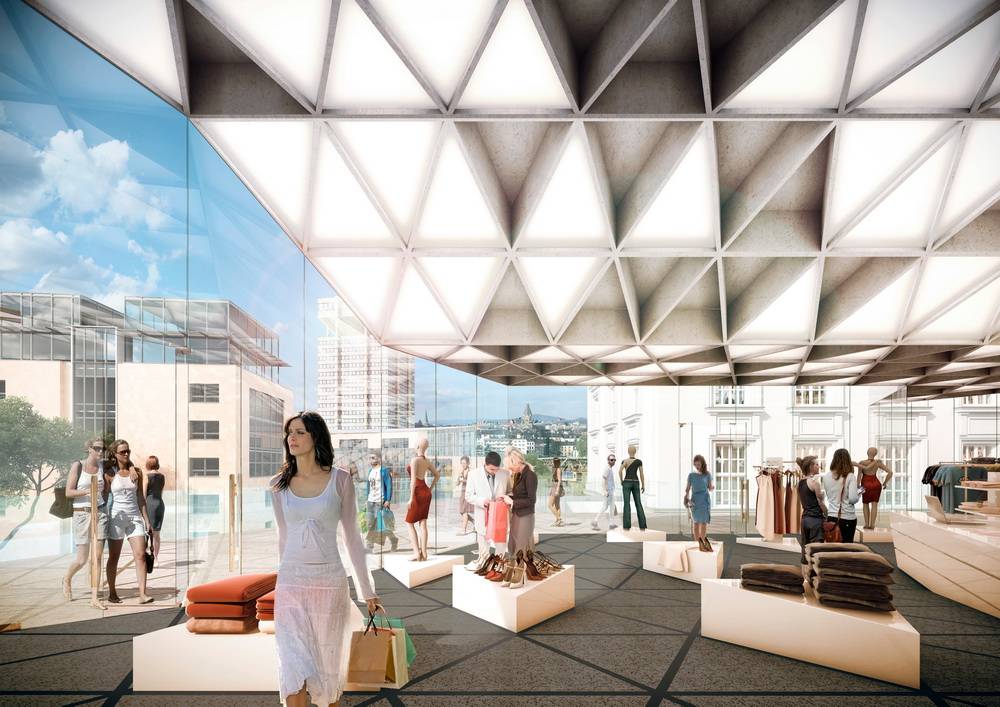  Solche Sichtachsen entstünden, wenn das Postgebäude an das FOC in der Direktion angebunden würde. 