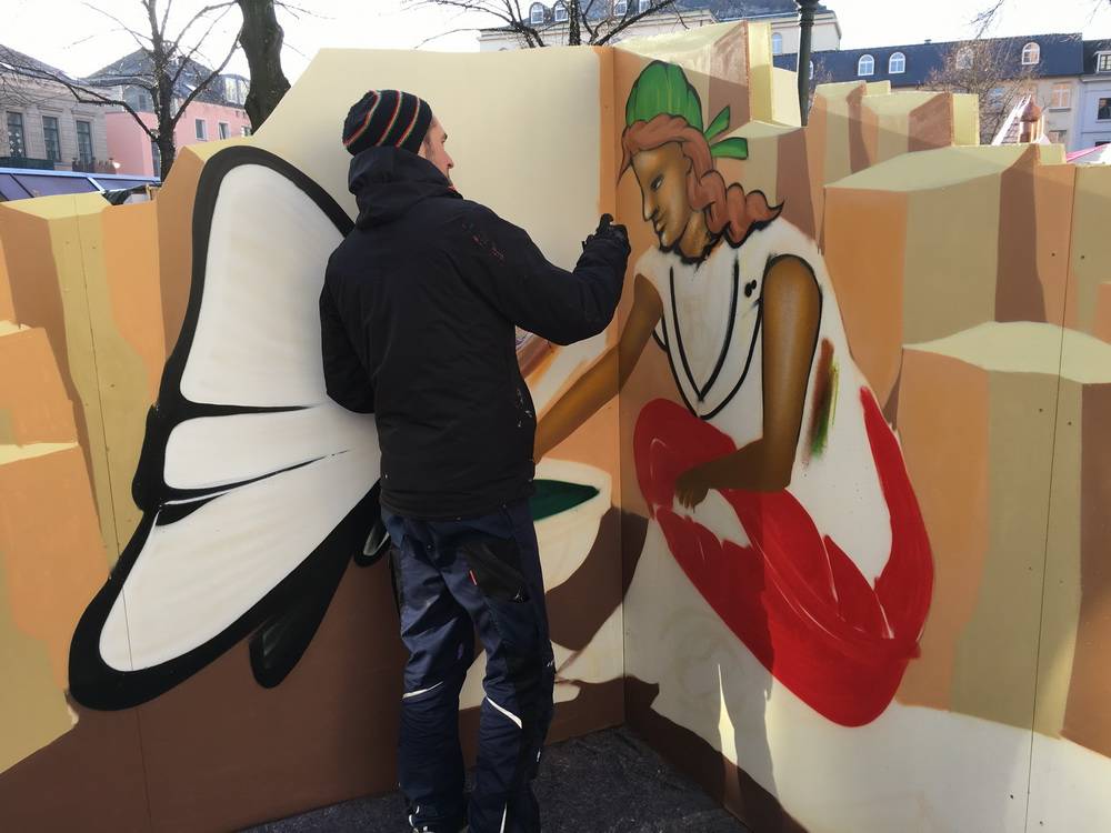 Zweite Aktion an der Graffiti-Krippe