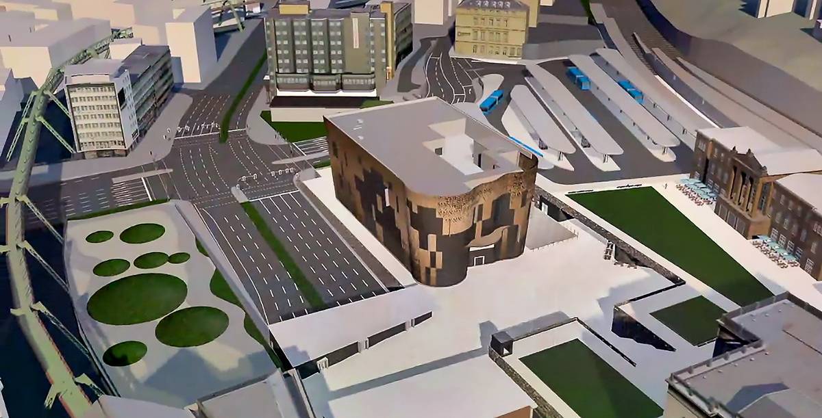  Für die zukünftige Gestaltung des „Wupperparks Ost“, der hier im Bild unten links noch als grün-graue Fläche zwischen B7 und Wupper zu sehen ist, startet jetzt eine europaweite Ausschreibung. An allem, was dort optisch passiert, wird der unabhängig besetzte Wuppertaler Gestaltungsbeirat beteiligt. 