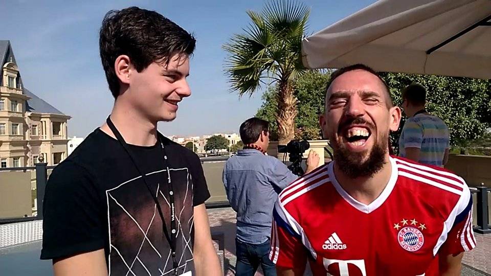  Offensichtlich traf Lukas Bartsch den Humor von Bayern-Spaßvogel Franck Ribery. 