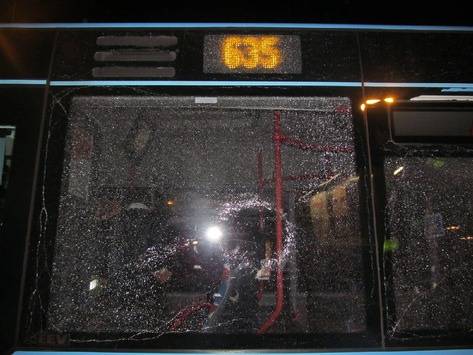  Blick von außen auf den Bus. 