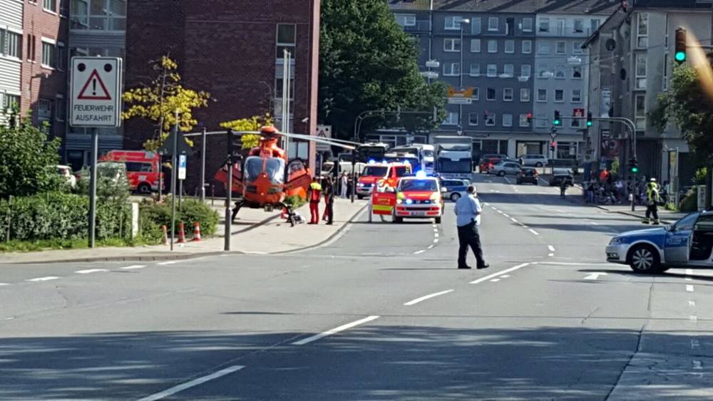 Rettungshubschrauber landete in der City