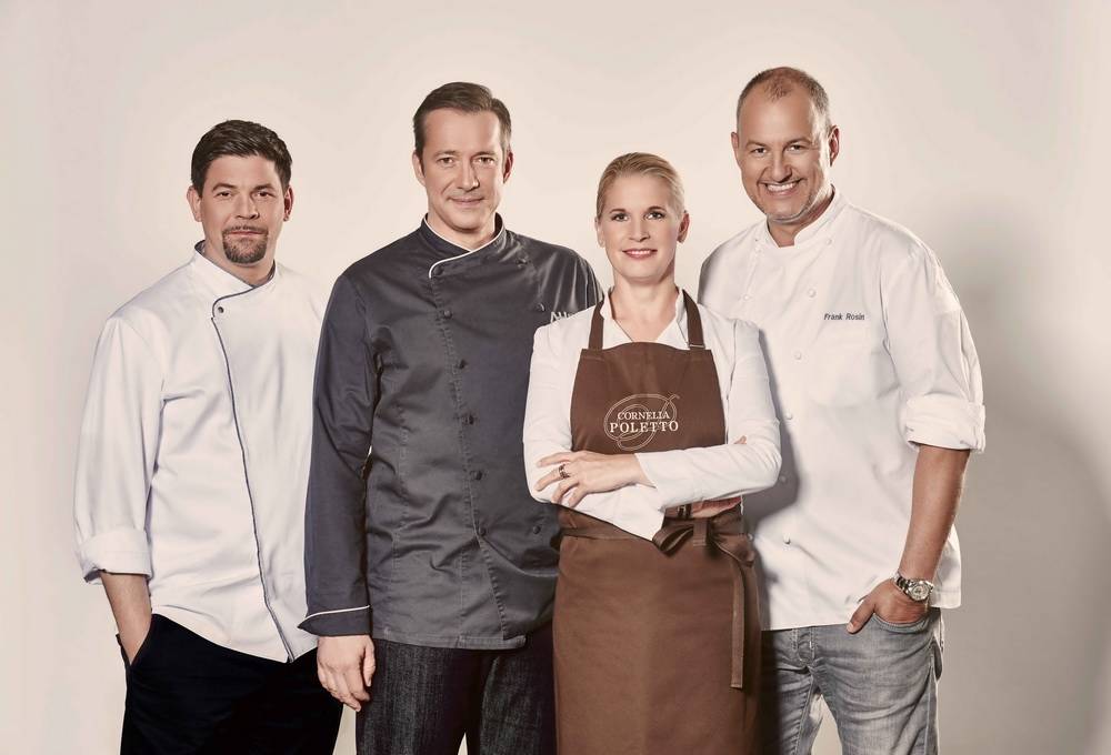  Die Juroren (v.li.): Tim Mälzer, Alexander Herrmann, Cornelia Poletto und Frank Rosin. 