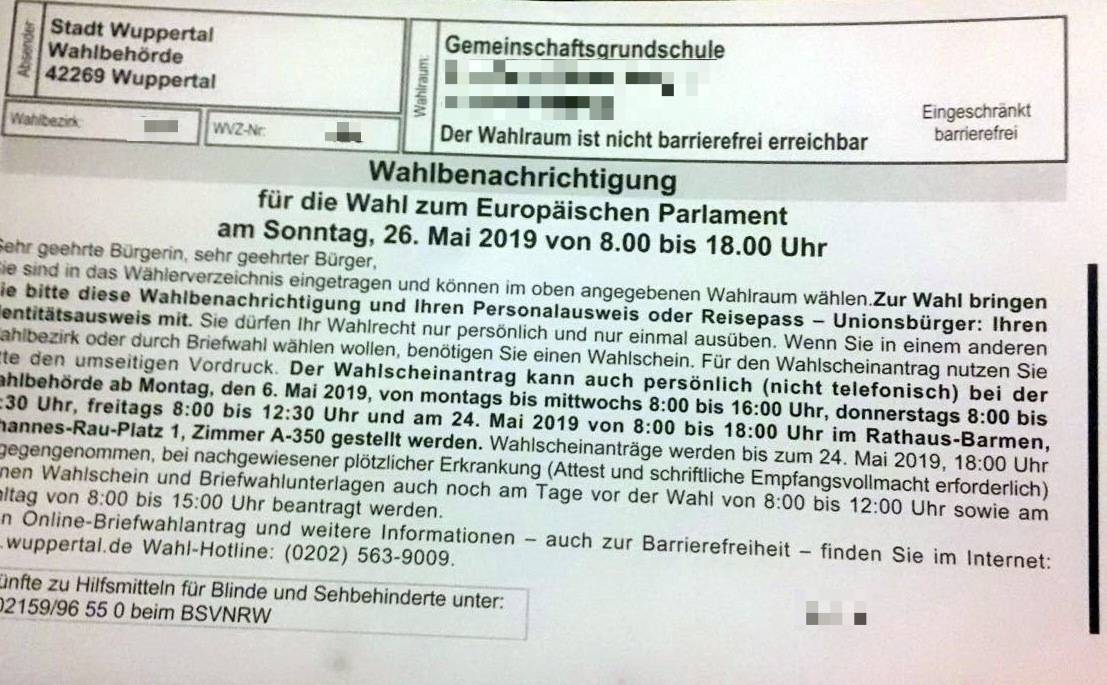 Eine der Benachrichtigungen zur Europawahl.
