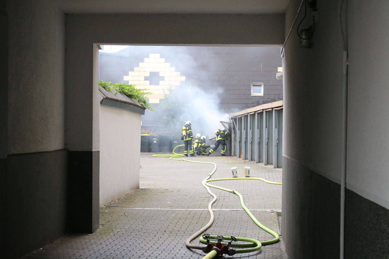 Garagen in Flammen