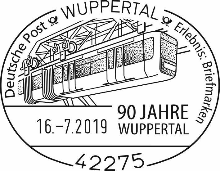 Sonderstempel zu „90 Jahre Stadt Wuppertal“