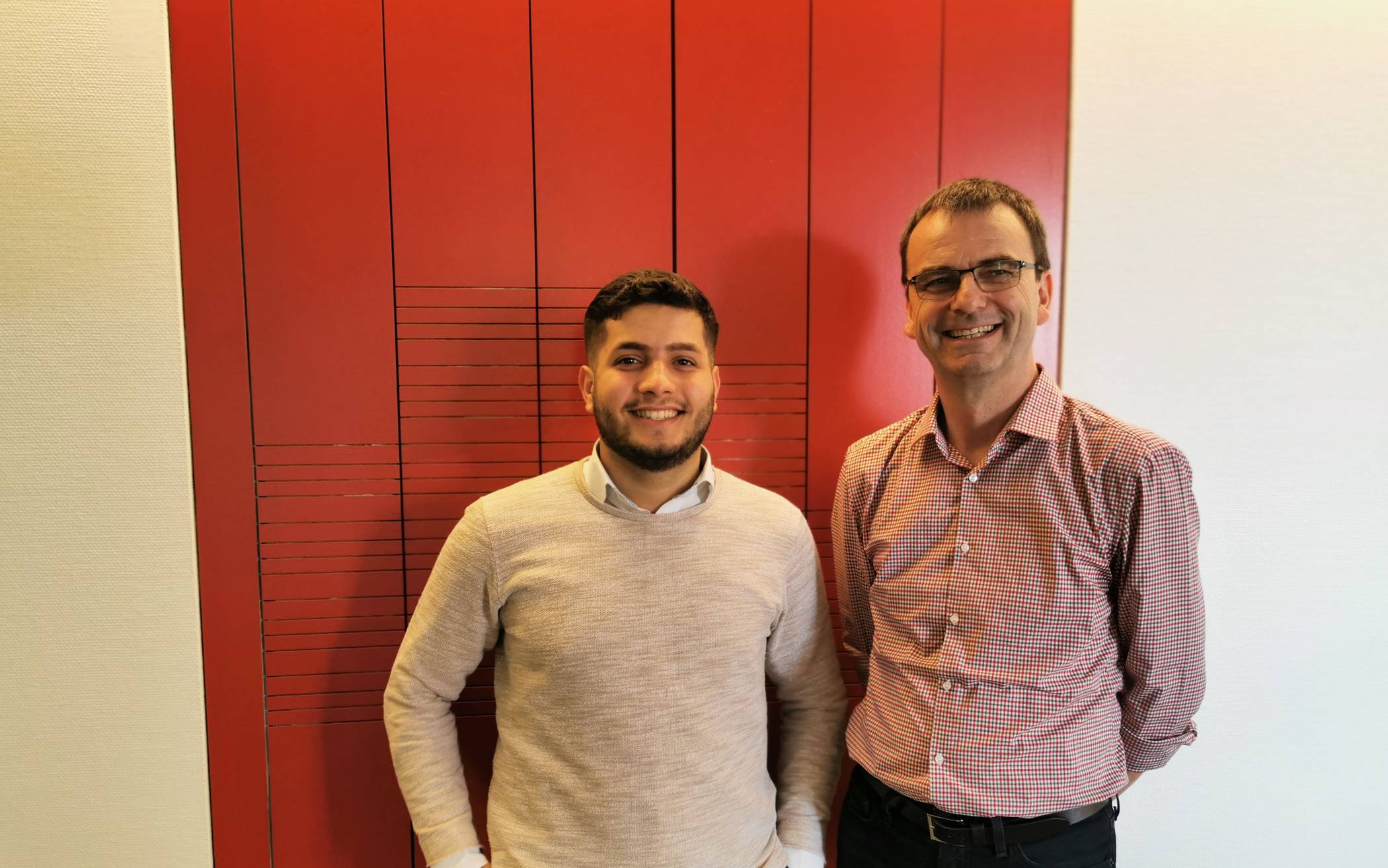 Mohamed Fahd (links) und Arbeitsagentur-Chef Martin