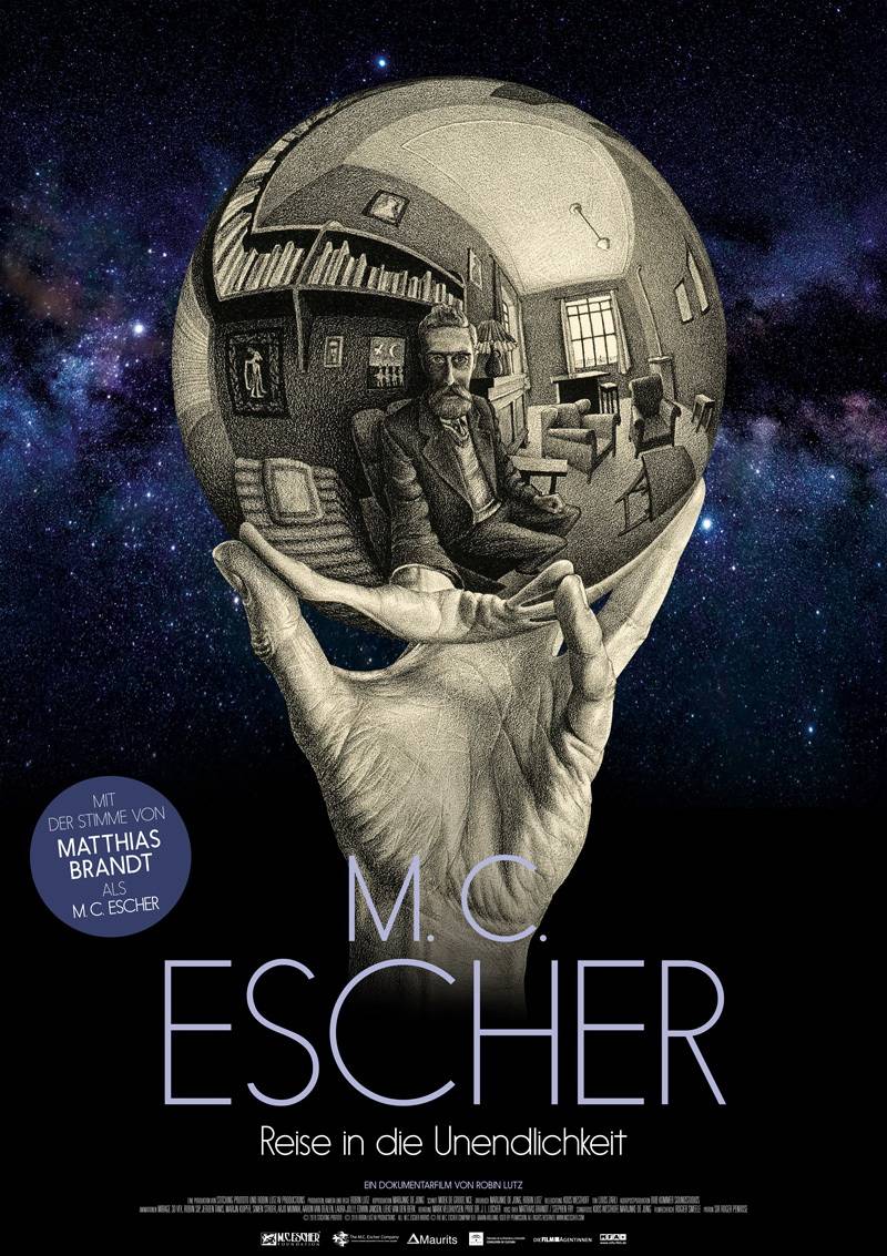 Plakat zu „M. C. Escher“.