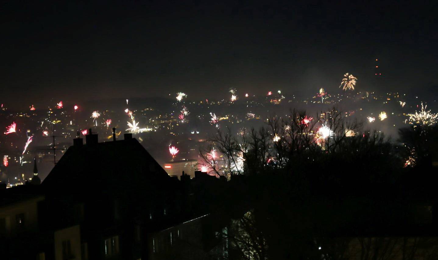 Das Feuerwerk über Wuppertal - Blick