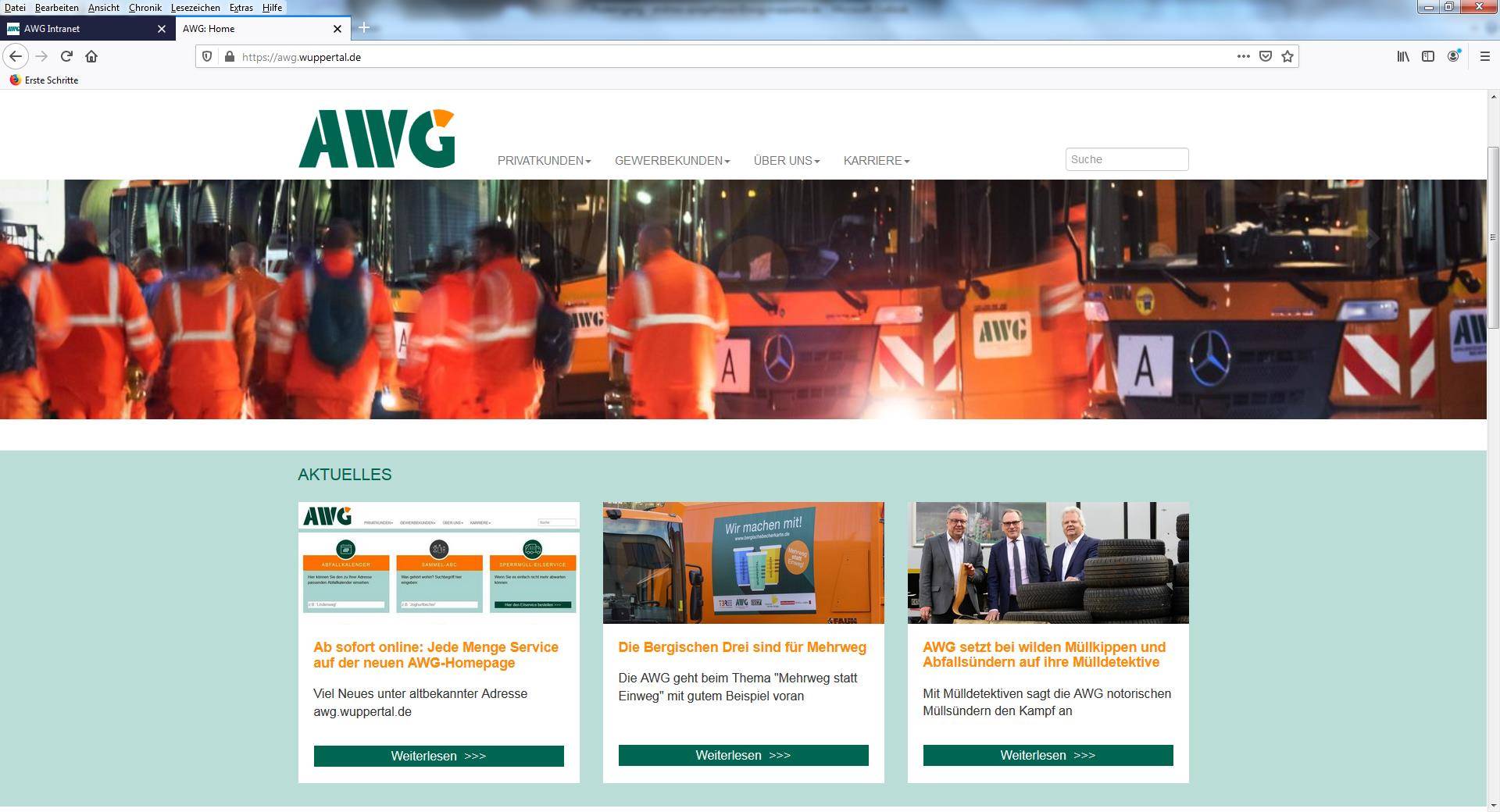 Neue AWG-Homepage mit jeder Menge Service