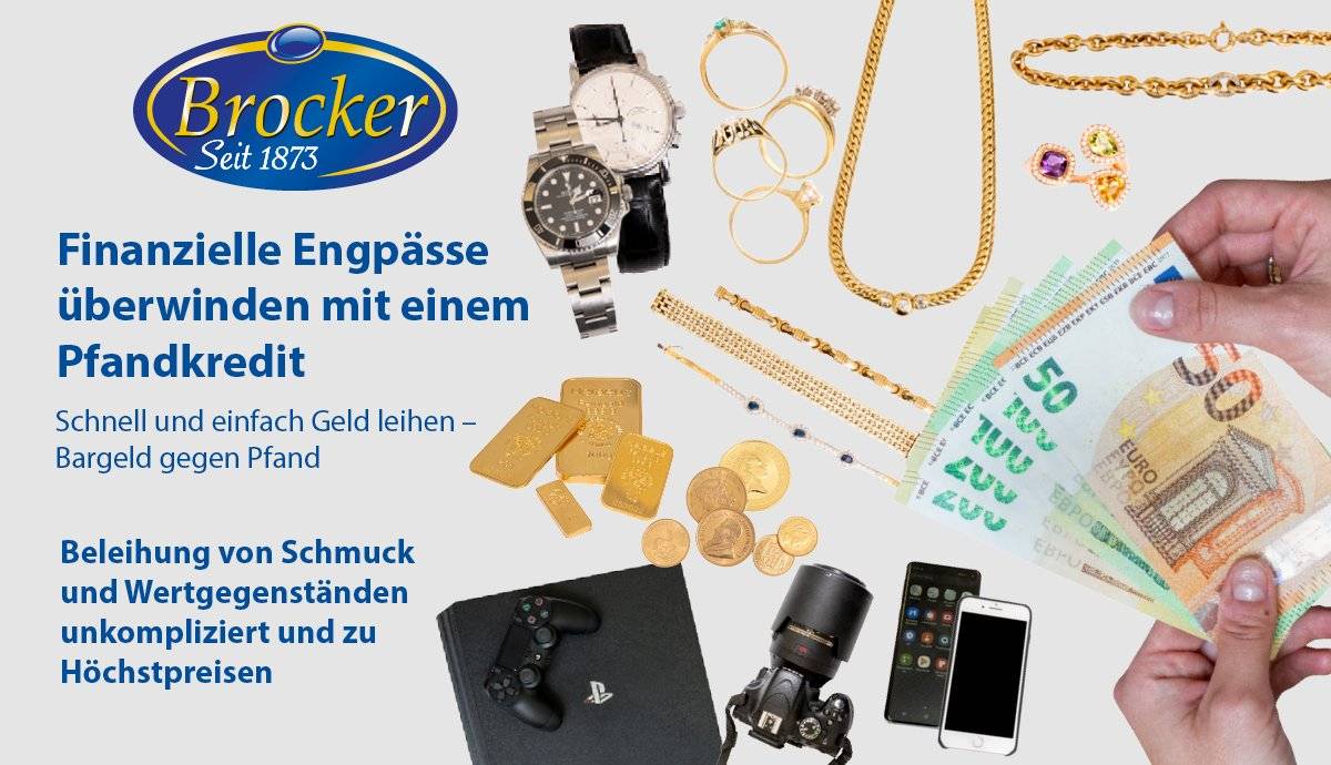  Am häufigsten werden Uhren und (Gold-)Schmuck beliehen. 