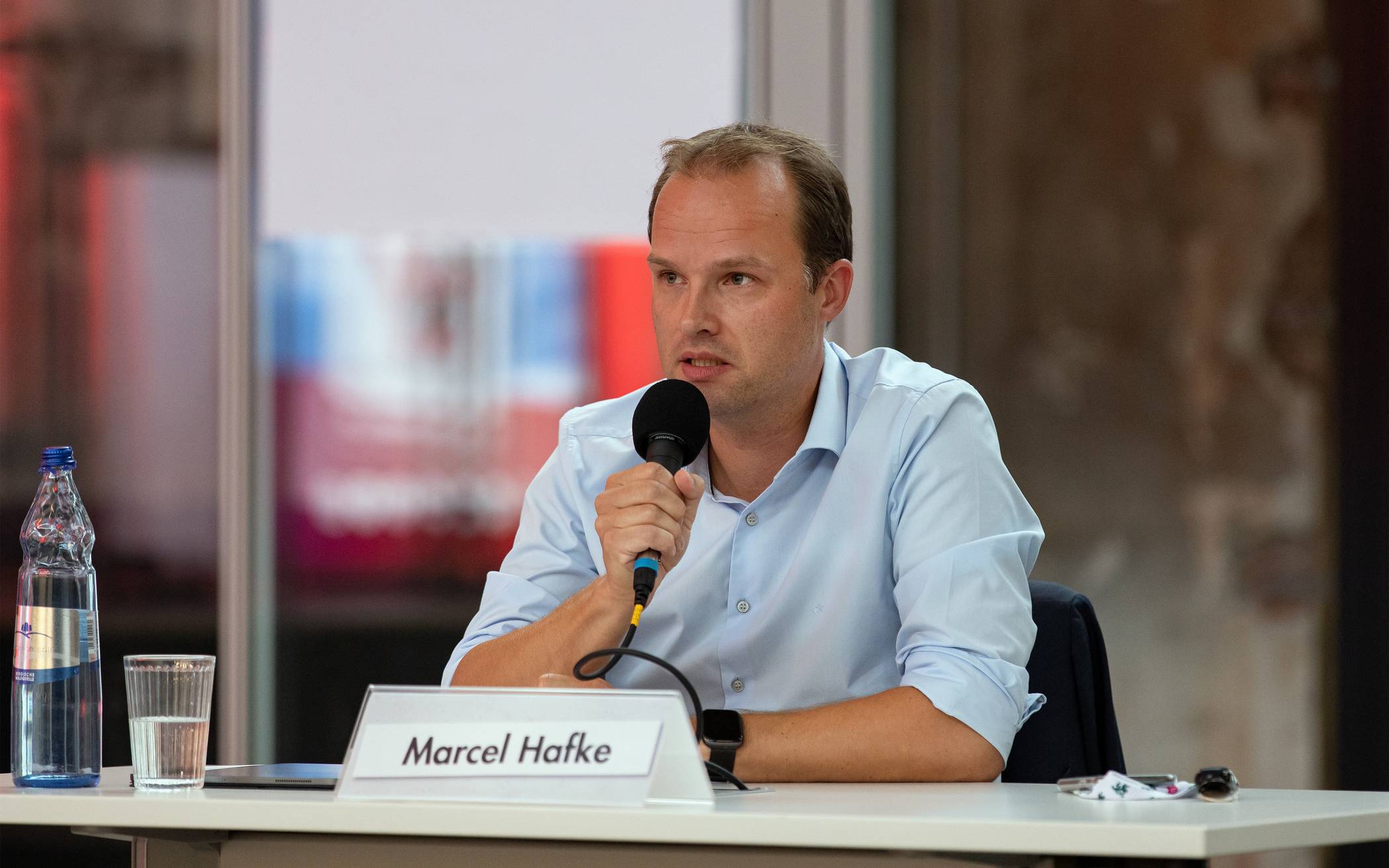  Marcel Hafke (FDP) in der „Wahl-Arena“ von Rundschau und Radio Wuppertal. 