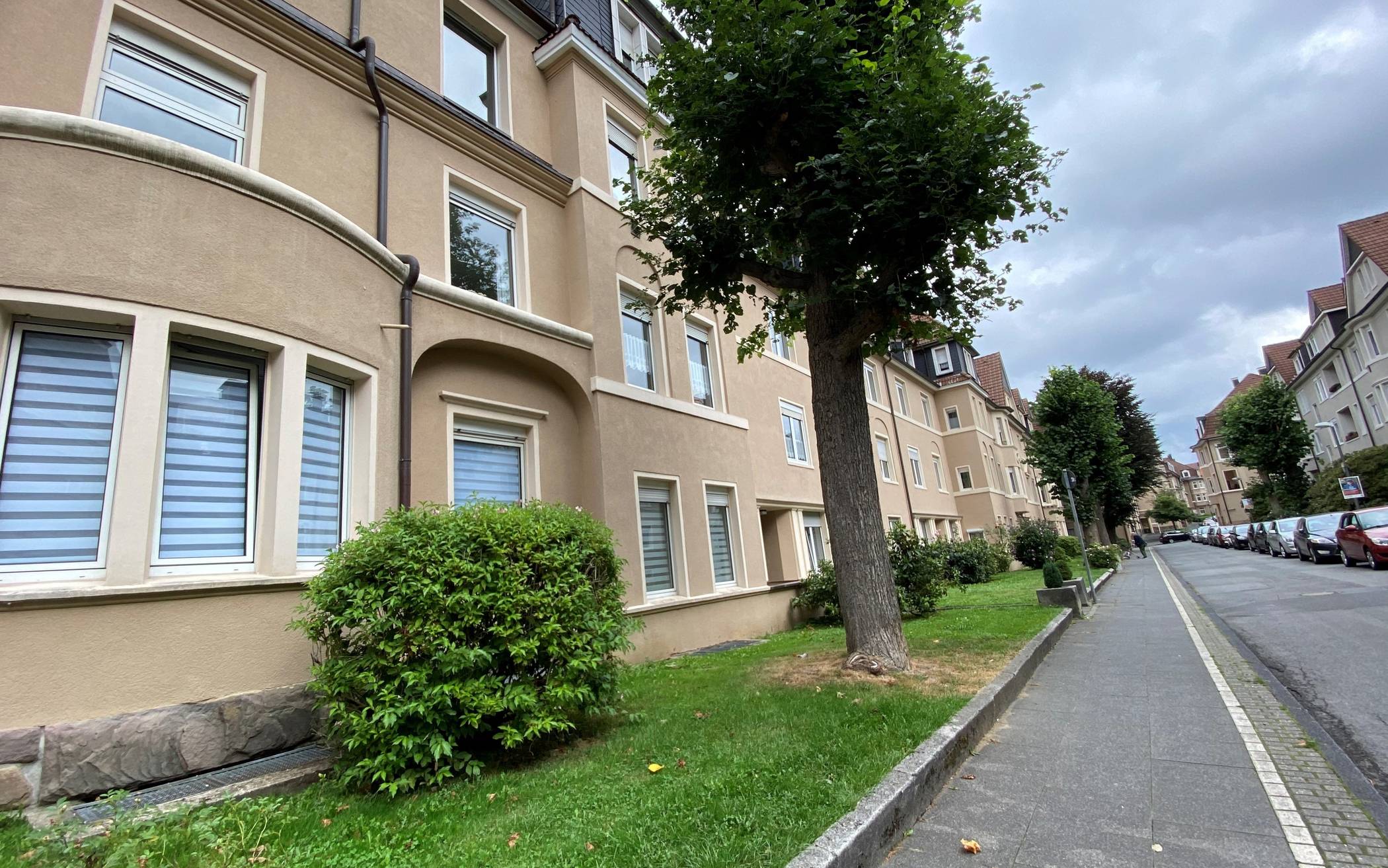 Die Frankenstraße im Pelerinenviertel. Bei genauer Betrachtung sieht jede Fassade...