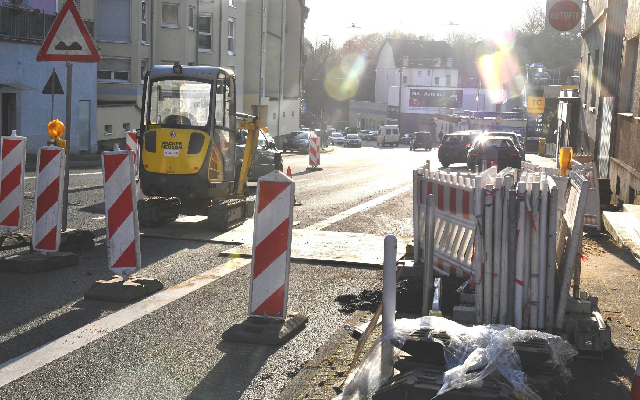 Noch im Bau: der neue Blitzer an der Westkotter...